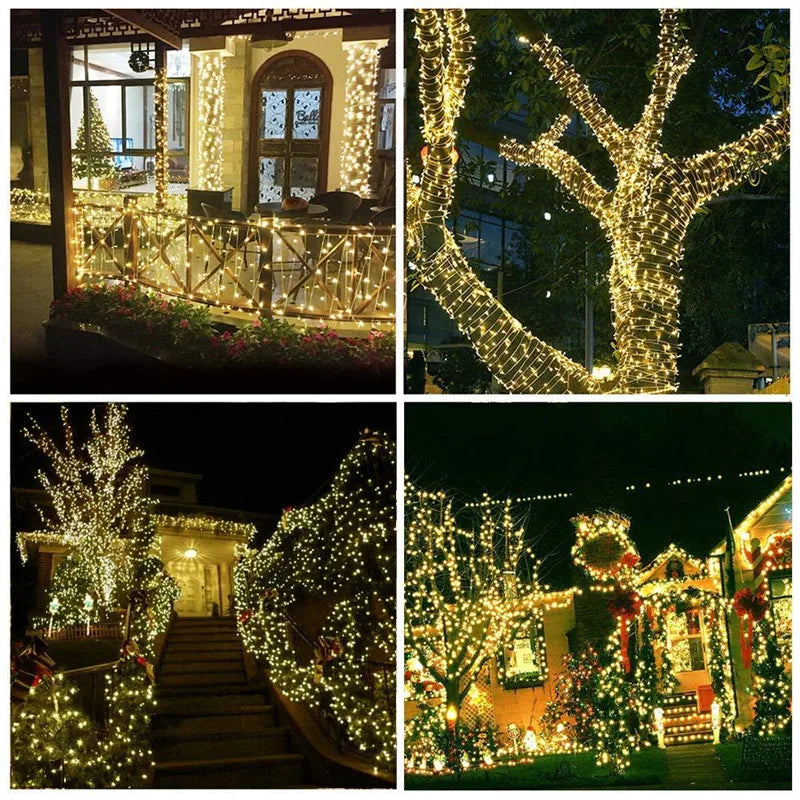 Navidad Led Fairy String Lights Garlands Christmas Decorations for Home Outdoor Wedding Party Fairy Garden Decor Street Lights