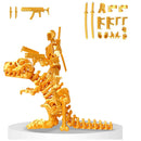 3D Printed Robot Dummy and Dinosaur Set Assembly Completed Multi-Jointed Action Figures T13 Action Figure Set with Dragon Mount