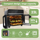 Dual Zone Hot Air Fryer, 23 L Hot Airfryer, XXL Oven 2200 W with LED Touch Screen, 15 Programmes, with Recipe Book