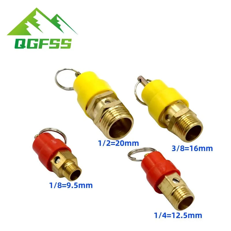 1PCS 1/4'' 3/8" 1/2" BSP 1/3/4/5/6/7/8/10/12KG Air Compressor Safety Relief Valve Pressure Release Regulator For Pressure Piping