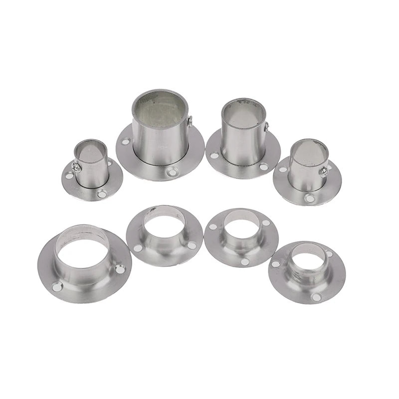 Stainless Steel Flange For Wardrobe Curtain Rod Holder Round Tube Holder Bracket Furniture Fittings Towel Tube Holder