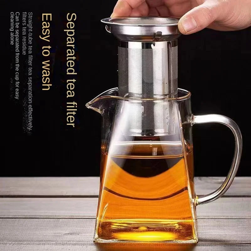 Teapot Glass Household Teapot Stainless Steel Filter Tea Divider Tool Kungfu Tea Set Tianyuan Place Teapot High Borosilicate