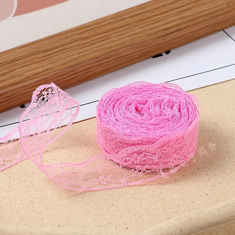 10Meters/Roll 2.2CM Non-Stretchy Lace Ribbon DIY Handmade Crafts Material Christmas Halloween Wedding Party Gift Wrapping Tape