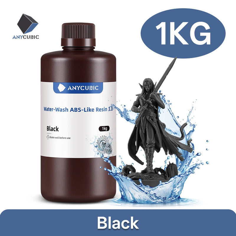 ANYCUBIC Water Wash ABS LIke Resin 3.0 For 3D Printer 405nm Water-Washable Quick Curing 3D Printing Materials For Photon Mono M7