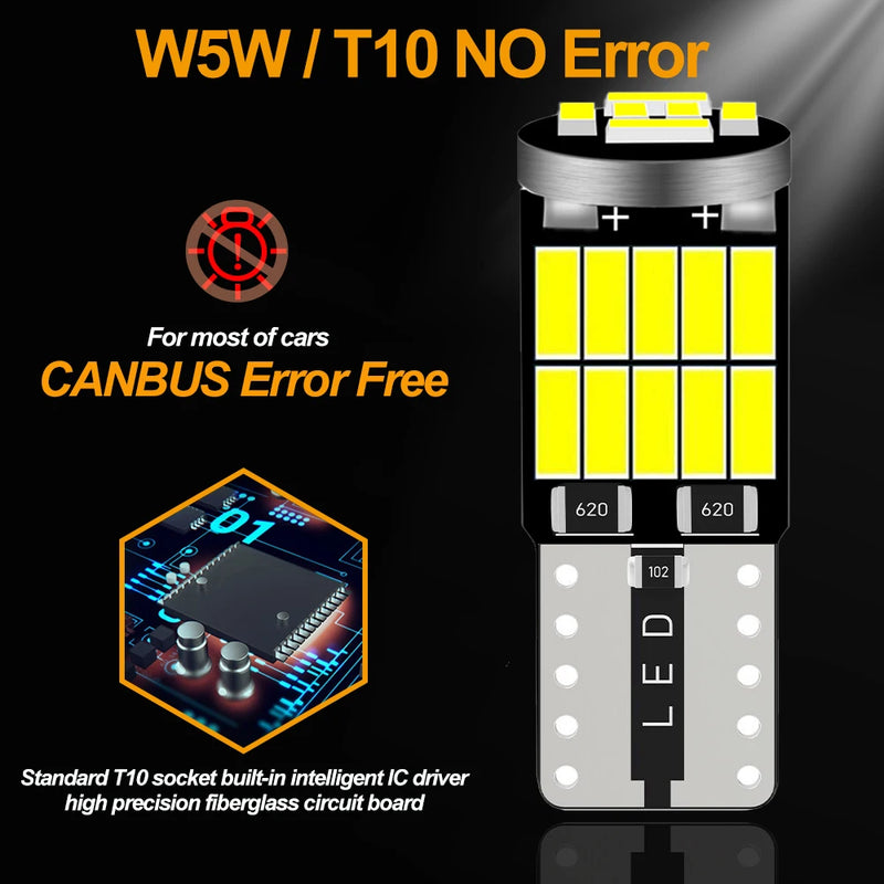 10PCS T10 W5W 4014 26SMD LED Canbus High Power Car Lights For VW Volkswagen Jetta Golf 4 5 7 6 Passat B5 B6 B7 Touareg Touran CC