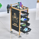European Salon Trolleys Simple Hairdressing Tool Cart Modern Salon Furniture Beauty Salon Cart Home Multi-layer Rack with Wheels