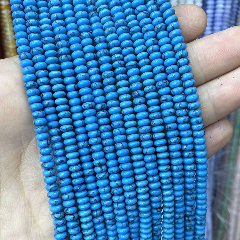 Natural Agates Tiger Eye Chalcedony Jades Stone Round Rondelle Spacer Beads For Jewelry Making Diy Bracelet Accessories 2X4mm