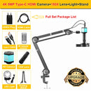 4K 48MP Full HD Industrial microscope 150X Zoom Lens C-Mount HDMI Digital Camera Phone PCB Welding Repair Electronic Microscope