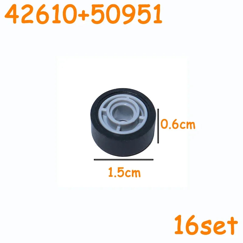 MOC Technical Tire Wheel Cross Hole Set Motorcycle Tyre & Rim Car Truck Wheels Hub Bricks Construction Building Blocks