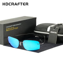 HDCRAFTER Super Light Titanium Rimless Polarized Sunglasses Big size 160mm Sun Glasses UV400 Gafas Men Myopia Optical Eyewear