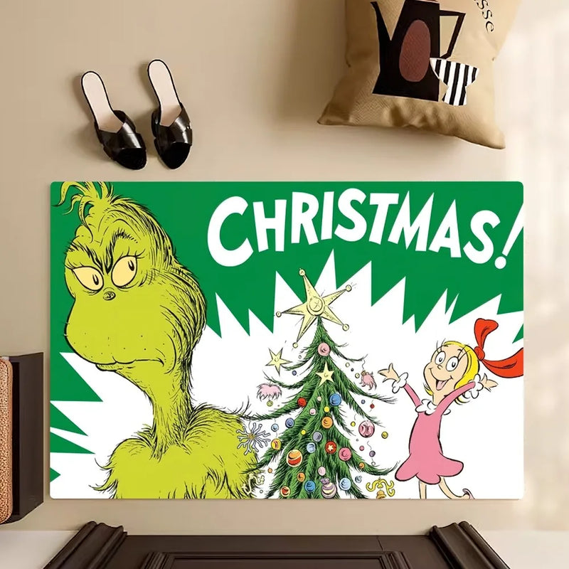 Classic Film How the G-Grinch S-Stole Christmas Floor Mat Bedroom Kitchen Door Bath House Super Absorbent Foot Non-slip