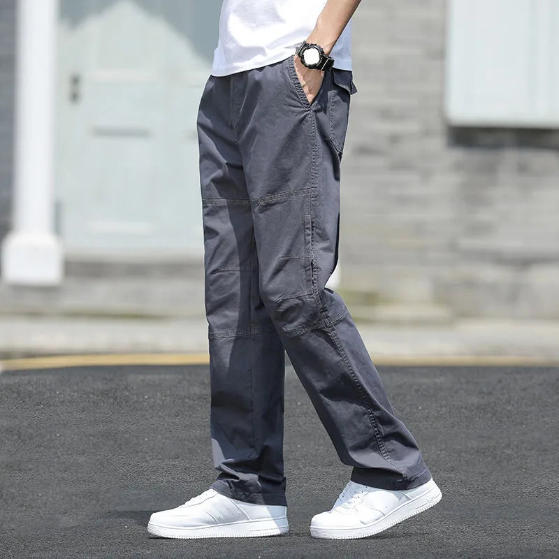 Men's Pants New Cargo Pants Outdoor Casual Pants Cotton Comfortable Thin Style Sweatpants Multi-Pocket Work Pants