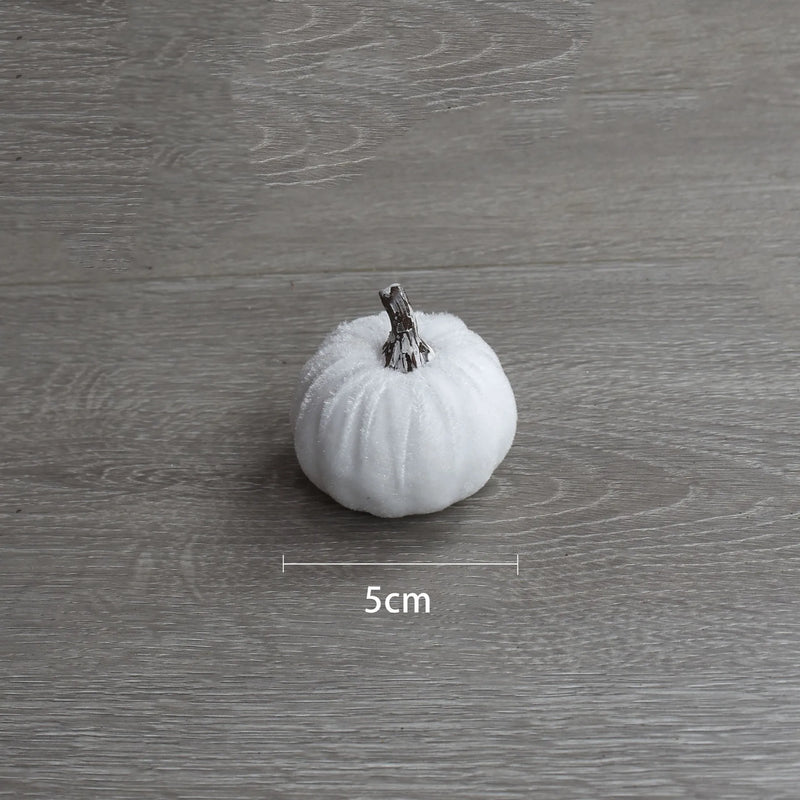 10pcs Velvet Artificial Pumpkin Decoration Desktop Pumpkin Ornament Christmas Thanksgiving Harvest Festival Halloween Decoration