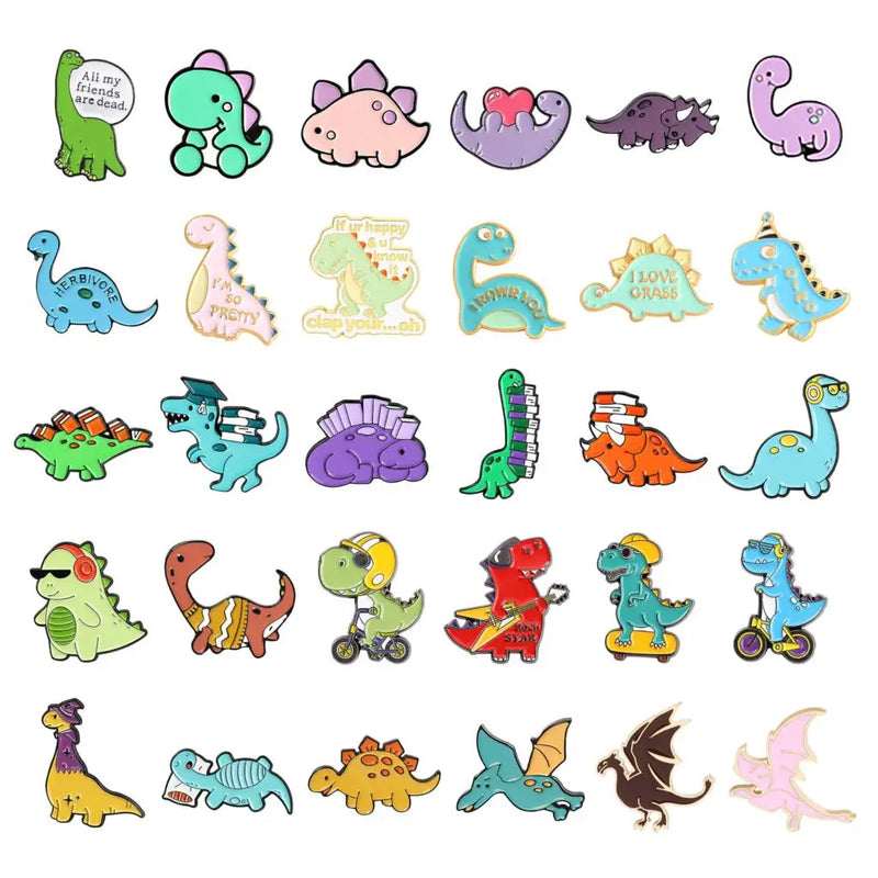 Triceratops Tyrannosaurus Rex Giraffe Stegosaurus Brontosaurus Brooch Badge Dinosaur Lapel Pins Dinosaur Brooch Pterosaur