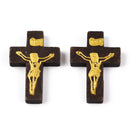 100-200Pcs Wooden Cross Pendants Printed Wood Charms For Easter Jewelry Bracelet Necklace Making Findings Mxied Color