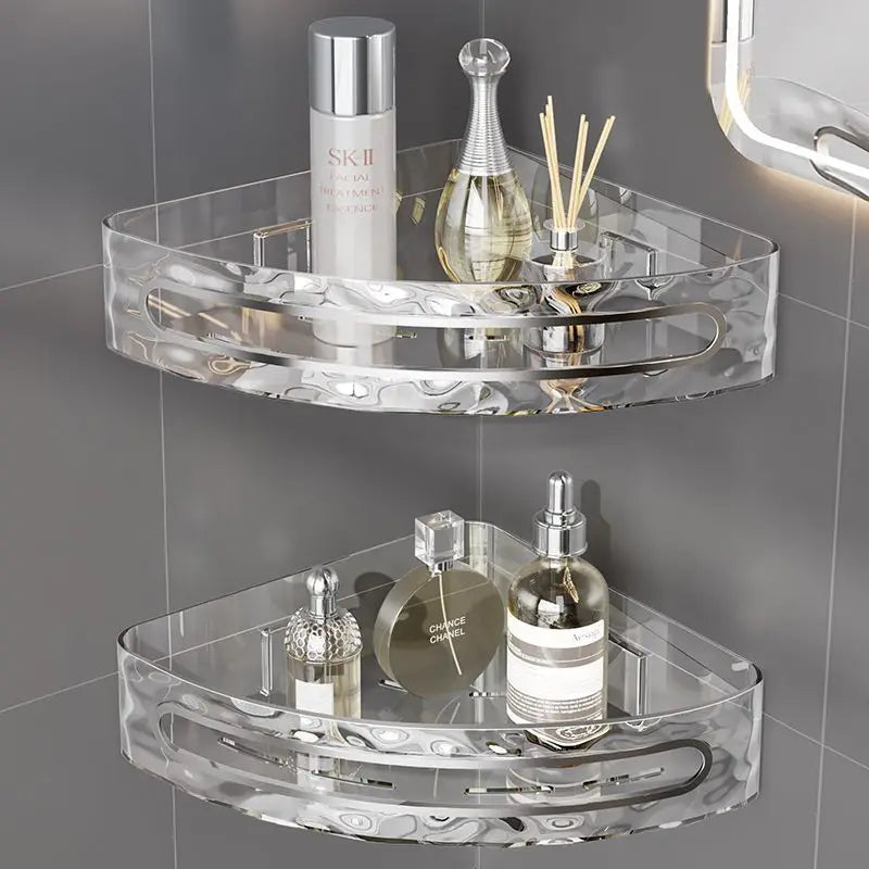 2PCS Bathroom Shelves Kitchen Storage Organizer Plastic Shampoo Rack Shower Shelf Bathroom Accessories No Drill Shelf