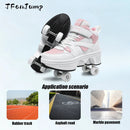 Girls Pink Roller Skate Shoes Sneakers With Wheels Children Rollerskates Fashion Outdoor Sports Shoes Girls Gifts