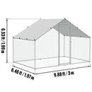 SucceBuy Large Metal Chicken Coop Walk-in Chicken Runs for Yard Spire Hen for Outdoor Backyard Farm Duck Rabbit Cage Poultry Pen