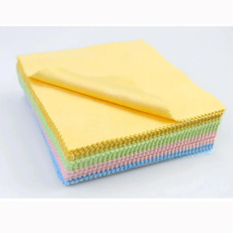 10/20/50/100pcs Chamois Glasses Cleaner Jewelry Care Wipe Cleaning Cloth Microfiber For Glasses Lens Phone Screen(Random Color)