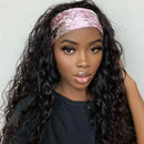 Full Machine Made Bling Hair Headband Wig 180% Density Brazilian Remy Kinky Curly Human Hair For Black Women 100% Human Hair