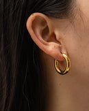 Youthway Gold Silver Metal Texture Hoop U-shaped Earrings Stainless Steel Water Drop Earrings Stylish Charm Jewelry 2023 New