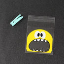 100pcs Cute Monster Sharp Teeth Plastic Bags Xmas Gift Packaging Bags Wedding Candy Bag OPP Bags Birthday Easter Party Decor