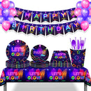 130*220cm Let Glow Birthday Party Disposable Waterproof Tablecloth Wedding Supplies Children Adult Party Theme Supply