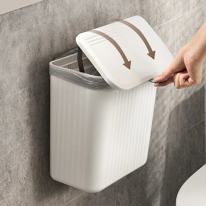 Kitchen Wall-mounted Trash Can, Household Kitchen Waste Storage Bin, Toilet Hanging Toilet Paper Storage Bucket Mini Trash Can