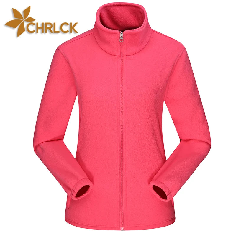 CHRLCK Women's Outdoor Windbreaker Hiking Coats Women Warm Polar Fleece Jacket Camping Travel Climbing Trekking Winter Jackets