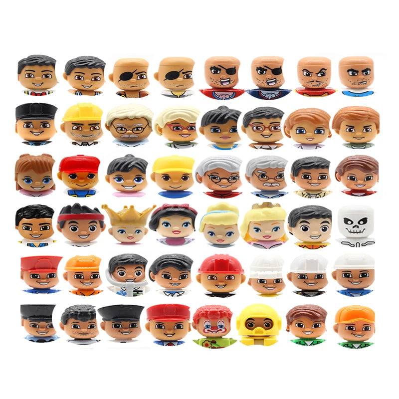 Big Size Action Figures City Princess Policemen Family Building Block Doll Character Accessory Assembly Toys for Children Gift