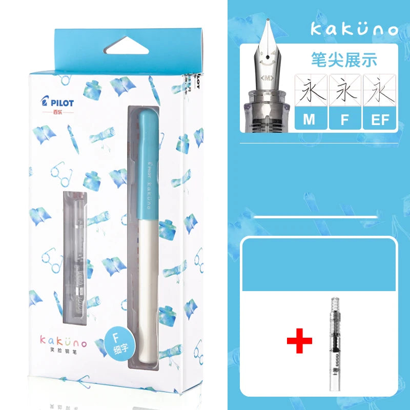 PILOT KaKuno Smile Face Fountain Pen FKA-1SR Replaceable Ink Bag Writing Smooth Stationery School Supplies Office Gift Box