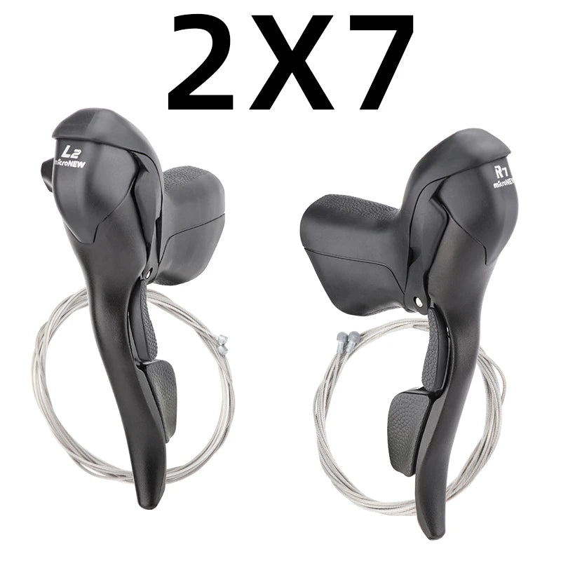 microNEW Road Bike Bicycle Shifter 2*10 Speed For 22.2-23.8mm Handlebar 7/8/9 Speed Dual Control Levers