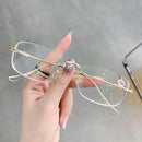 Anti Blue Light Rimless Myopia Glasses Women Men Luxury Metal Ultralight  Eyeglasses Frameless Eyeglasses -1.0...To -6.0