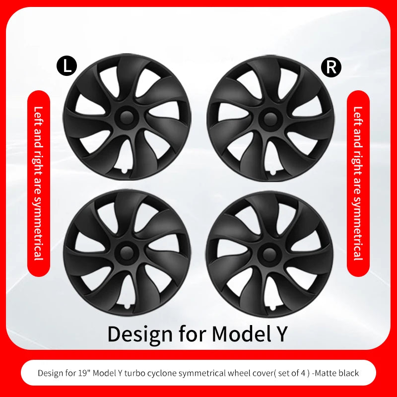 4PCS Hubcap Design for Tesla Model S（2022-2024）/Model Y （2020-2024）19 Inch Wheel Cover Performance Full Rim Hub Cover Accessorie