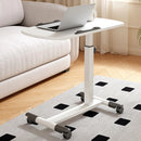 Overbed Table Adjustable Height Over The Bed Hospital Bedside Table w/ Tilting Desktop&Wheels, Rolling Standing Laptop Desk