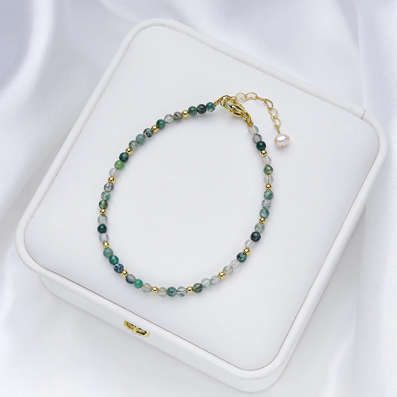 3MM Naturnal Stone Beads Bracelets For Women on Hand Luxury Jewelry Sets  Wholesale Bangle  Party Gift Tourmaline  Handwork