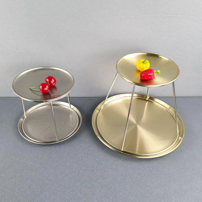 Tray for Snack Plate Holder Round Stainless Steel Plate Holder Fine Workmanship