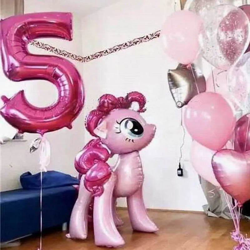 New 100*97CM Pink Horse Pony Unicorn Balloon Happy Birthday Unicorn Party Helium Balloons Kid Animal Toy Globo Party Decoration