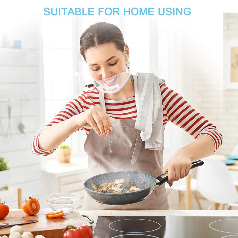 10 Pieces Chef Anti-Fog Cover Reusable Transparent Hygiene Safety Face Shield Plastic Anti-Splash Kitchen Mask Waiter Use