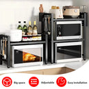 Microwave Oven Rack Seasoning Shelf Bilayer Oven Storage Rack Retractable Countertop Organizer Kitchen Accessories