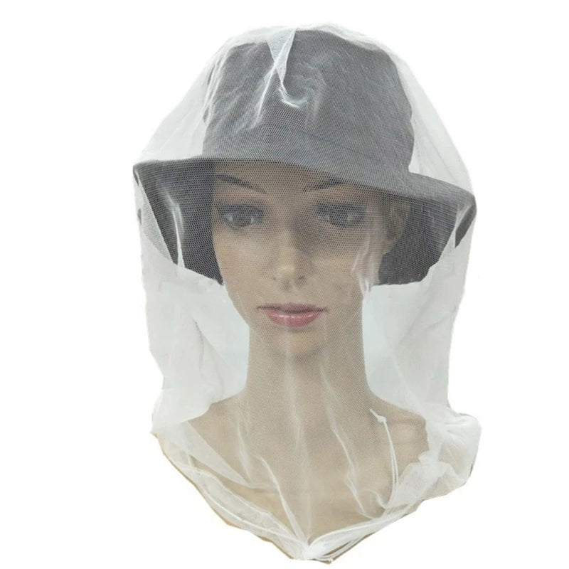 Mosquito Head Net Fine Mesh Insect Netting, Head Net Hat Anti-Mosquitos Mesh