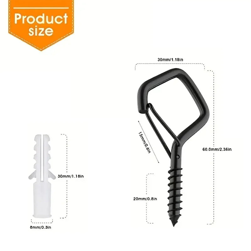 10-Pcs Square Snap Safety Hooks: Sturdy Anti-Drop Hanging with Buckles for Bonsai