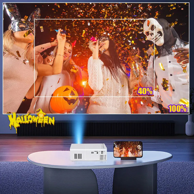 Halloween Mini Led Projector HD Hdmi Usb Audio Home Theater Media Player Beamer Christmas Gift Outdoor Travel Portable Projector