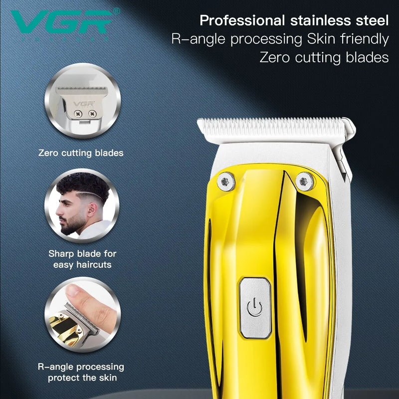 VGR Hair Clipper Electric Hair Cutting Machine Cordless Haircut Machine Rechargeable Hair Trimmer Portable Trimmer for Men V-956