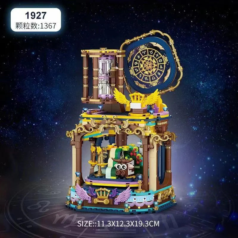 New 2023 LOZ Mini Twelve Constellations Sandglass Toys Building Block DIY Creative Turntable Decor Bricks Holiday Kids Toys Gift