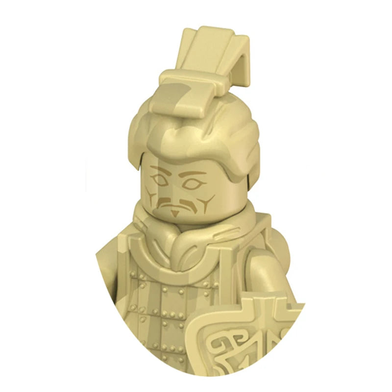 Ancient Chinese Soldier Qin Shihuang Han Ming Dynasty Liu Bang Terracotta Warriors Building Blocks Kids Bricks Toys Boys Gifts