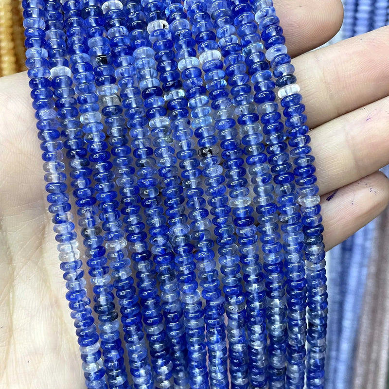 Natural Agates Tiger Eye Chalcedony Jades Stone Round Rondelle Spacer Beads For Jewelry Making Diy Bracelet Accessories 2X4mm