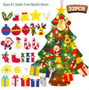 DIY Felt Christmas Tree with Light Merry Christmas Decoration For Home 2024 Xmas Tree Ornaments Navidad Noel New Year Gifts 2025