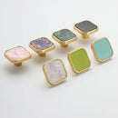 Handles Drawer Cabinet Furniture Kitchen Handles for Cabinet Knob Door Drawer Furniture Kitchen Knob Four-Leaf Clover Square