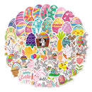 50Pcs Easter Stickers Waterproof Egg Bunny Rabbit Vinyl Stickers Cartoon Cute Sticker  Pack For Kids Water Bottles Laptop Gift